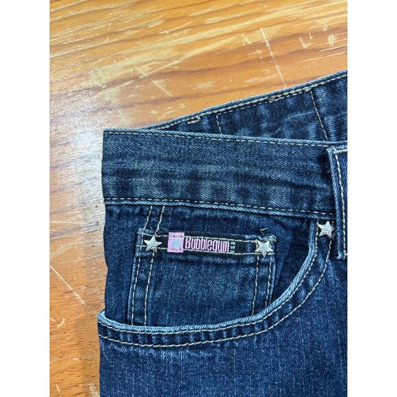 Bubblegum USA Y2K Bootcut Jeans Women’s 3/4 Blue 100% Cotton Made in USA - Picture 2 of 8